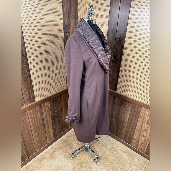 J. Mendel Paris Brown Cashmere & Persian Lamb Fur Coat Jacket Small - Picture 3 of 11